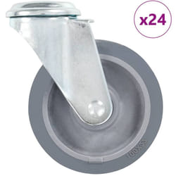 Ruote Girevoli con Foro per Bullone 24 pz 100 mm Vidaxl