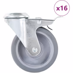 Questo set di 16 ruote girevoli con foro per bulloni, metà con freno, sarà l'accessorio perfetto per attrezzature e mobili di ...