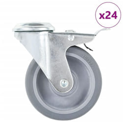Vidaxl - Ruote Girevoli con Foro per Bulloni 24 pz 100 mm 365060