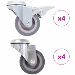 Questo set, composto da 8 rotelle girevoli dotate di foro per bullone, costituisce l'accessorio perfetto per attrezzature e m ...