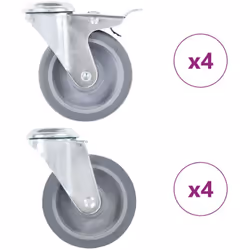 Questo set, composto da 8 rotelle girevoli dotate di foro per bullone, costituisce l'accessorio perfetto per attrezzature e m ...