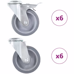 Questo set, composto da 12 rotelle girevoli con foro per bulloni, costituisce l'accessorio perfetto per attrezzature e mobili ...