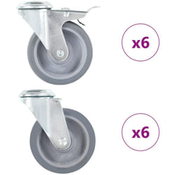vidaXL Ruote Girevoli con Foro per Bullone 12 pz 100 mm