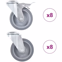Questo set, composto da 16 rotelle girevoli con foro per bulloni, costituisce l'accessorio perfetto per attrezzature e mobili ...
