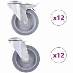 Questo set, composto da 24 rotelle girevoli con foro per bullone, costituisce l'accessorio perfetto per attrezzature e mobili ...
