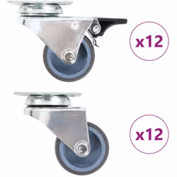 Questo set di 24 ruote girevoli gemellate sarà l'accessorio perfetto per attrezzature e mobili di piccole dimensioni come ban ...