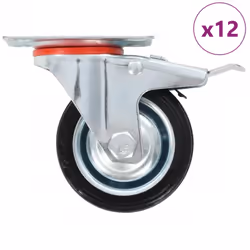 Questo set, composto da 12 rotelle girevoli, metà con freni, costituisce l'accessorio perfetto per attrezzature e mobili di p ...
