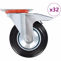 Questo set, composto da 32 rotelle girevoli, metà con freni, costituisce l'accessorio perfetto per attrezzature e mobili di p ...