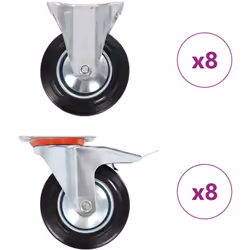 Questo set, composto da 16 rotelle, costituisce l'accessorio perfetto per attrezzature e mobili di piccole dimensioni come ba ...