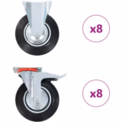 Questo set, composto da 16 rotelle, costituisce l'accessorio perfetto per attrezzature e mobili di piccole dimensioni come ba ...