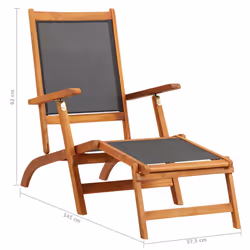 VidaXL 45958 sedia da esterno Terrazzo Seduta imbottita Legno di acacia, Tessile - Vista aggiuntiva 8