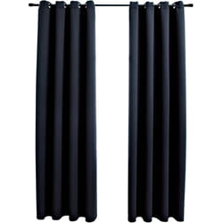 Tende Oscuranti con Anelli in Metallo 2 pz Nere 140x175 cm Vidaxl