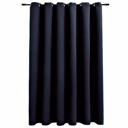 vidaXL Tenda Oscurante con Anelli in Metallo Nera 290x245  cm - Vista aggiuntiva 2