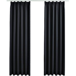Tende Oscuranti con Ganci 2 pz Nere 140x225 cm Vidaxl