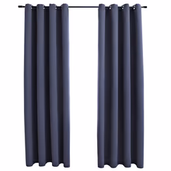 Tende Oscuranti con Anelli in Metallo 2 pz Antracite 140x225 cmcod mxl 127654 - Vista aggiuntiva 2