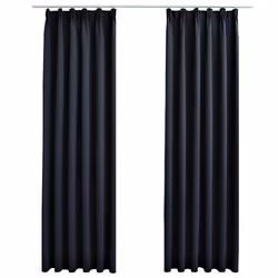 vidaXL Tende Oscuranti con Ganci 2 pz Antracite 140x175 cm - Vista aggiuntiva 2