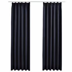 Tende Oscuranti con Ganci 2 pz Antracite 140x225 cmcod mxl 79857 - Vista aggiuntiva 2
