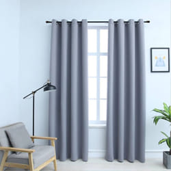 Tende Oscuranti con Anelli in Metallo 2 pz Grigie 140x245 cm Vidaxl 87833