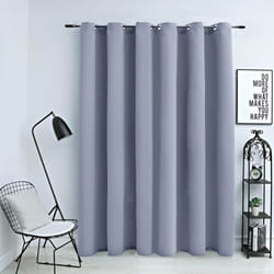 Tenda Oscurante con Anelli in Metallo Grigia 290x245 cm Vidaxl 19947