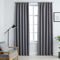 Vidaxl - Tende Oscuranti con Ganci 2 pz Grigie 140x225 cm 38970