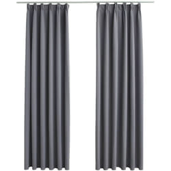 Vidaxl - Tende Oscuranti con Ganci 2 pz Grigie 140x245 cm 58815