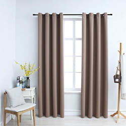 Tende Oscuranti con Anelli Metallo 2 pz Grigio Talpa 140x245 cm Vidaxl 47156