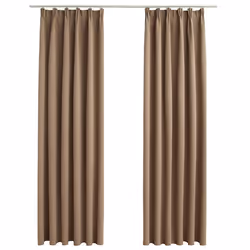 vidaXL Tende Oscuranti con Ganci 2 pz Grigio Talpa 140x175 cm - Vista aggiuntiva 2