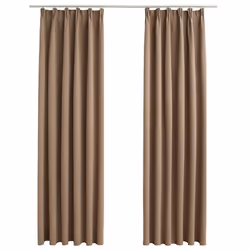 vidaXL Tende Oscuranti con Ganci 2 pz Grigio Talpa 140x245 cm - Vista aggiuntiva 2