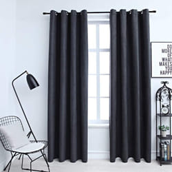 Tende Oscuranti con Anelli in Metallo 2 pz Antracite 140x225 cm Vidaxl 49741