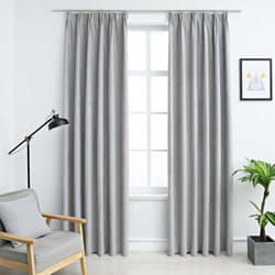 Tende Oscuranti con Ganci 2 pz Grigie 140x175 cm Vidaxl 80997