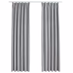 Tende Oscuranti con Ganci 2 pz Grigie 140x245 cmcod mxl 103037 - Vista aggiuntiva 2