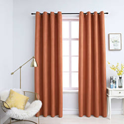 Tende Oscuranti con Anelli in Metallo 2 pz Ruggine 140x175 cm Vidaxl 66041