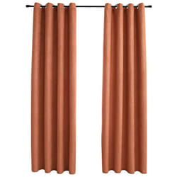 Tende Oscuranti con Anelli in Metallo 2 pz Ruggine 140x225 cm Vidaxl