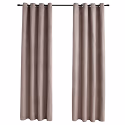Tende Oscuranti con Anelli Metallo 2 pz Grigio Talpa 140x175 cmcod mxl 103392 - Vista aggiuntiva 2