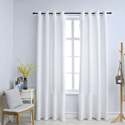 Tende Oscuranti con Anelli in Metallo 2 pz Avorio 140x175cm Vidaxl 84382