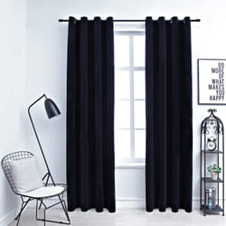 Tende Oscuranti con Anelli 2 pz Nere in Velluto 140x175 cm vidaXL 13630