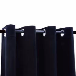 vidaXL Tende Oscuranti con Anelli 2 pz Nere in Velluto 140x225 cm - Vista aggiuntiva 3