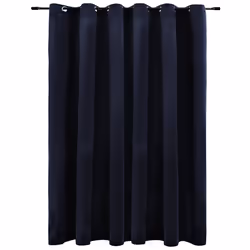 vidaXL Tenda Oscurante con Anelli in Metallo Velluto Nera 290x245 cm - Vista aggiuntiva 2