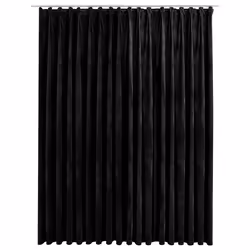 vidaXL Tenda Oscurante con Ganci Nera in Velluto 290x245 cm - Vista aggiuntiva 2