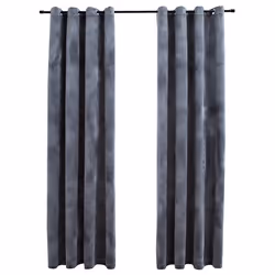 Tende Oscuranti con Anelli 2 pz Antracite in Velluto 140x175 cmcod mxl 79533 - Vista aggiuntiva 2