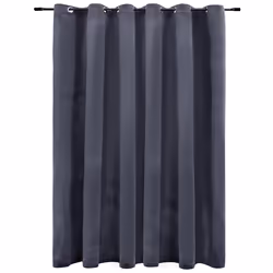 vidaXL Tenda Oscurante Anelli in Metallo Velluto Antracite 290x245 cm - Vista aggiuntiva 2