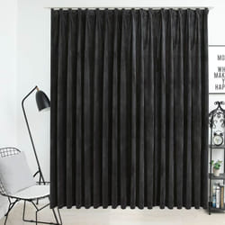 Tenda Oscurante con Ganci in Velluto Antracite 290x245 cm Vidaxl 54206