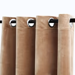 vidaXL Tende Oscuranti con Anelli 2 pz Beige in Velluto 140x175 cm - Vista aggiuntiva 3
