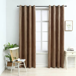 Vidaxl - Tende Oscuranti con Anelli 2 pz Beige in Velluto 140x225 cm