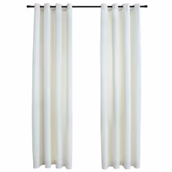 Tende Oscuranti con Anelli 2 pz Crema in Velluto 140x175 cmcod mxl 97418 - Vista aggiuntiva 2