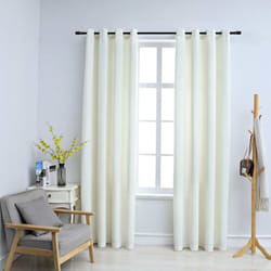 Tende Oscuranti con Anelli 2 pz Crema in Velluto 140x225 cm Vidaxl 76635