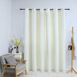 Tenda Oscurante con Anelli in Metallo Velluto Crema 290x245 cm Vidaxl 93839