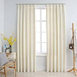 Tende Oscuranti con Ganci 2 pz Crema in Velluto 140x245 cm Vidaxl 18020