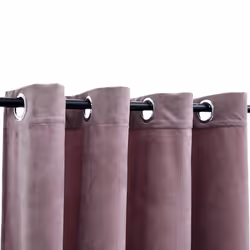 vidaXL Tende Oscuranti con Anelli 2pz Rosa Antico in Velluto 140x175cm - Vista aggiuntiva 3