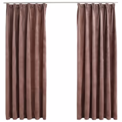 Tende Oscuranti con Ganci 2 pz Rosa Antico in Velluto 140x175cmcod mxl 81369 - Vista aggiuntiva 2